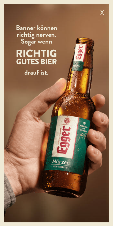 Nervige Banner, richtig gutes Bier